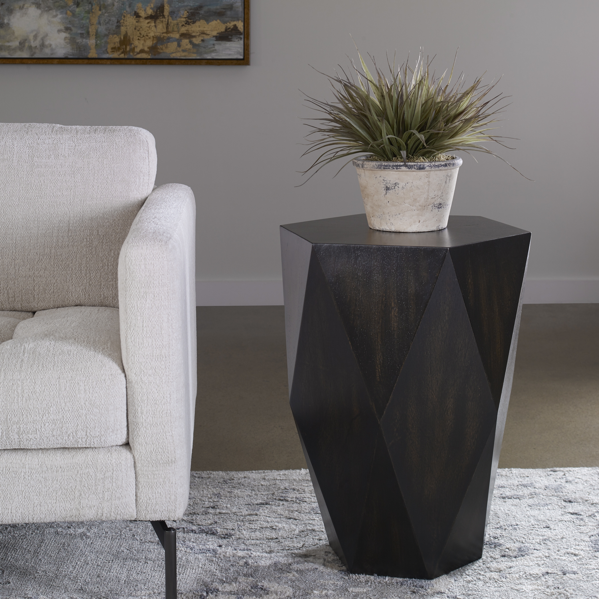 Volker Black Wooden Side Table - Image 1