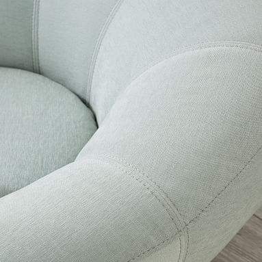 Chenille Washed Pool Groovy Swivel Chair - Image 2