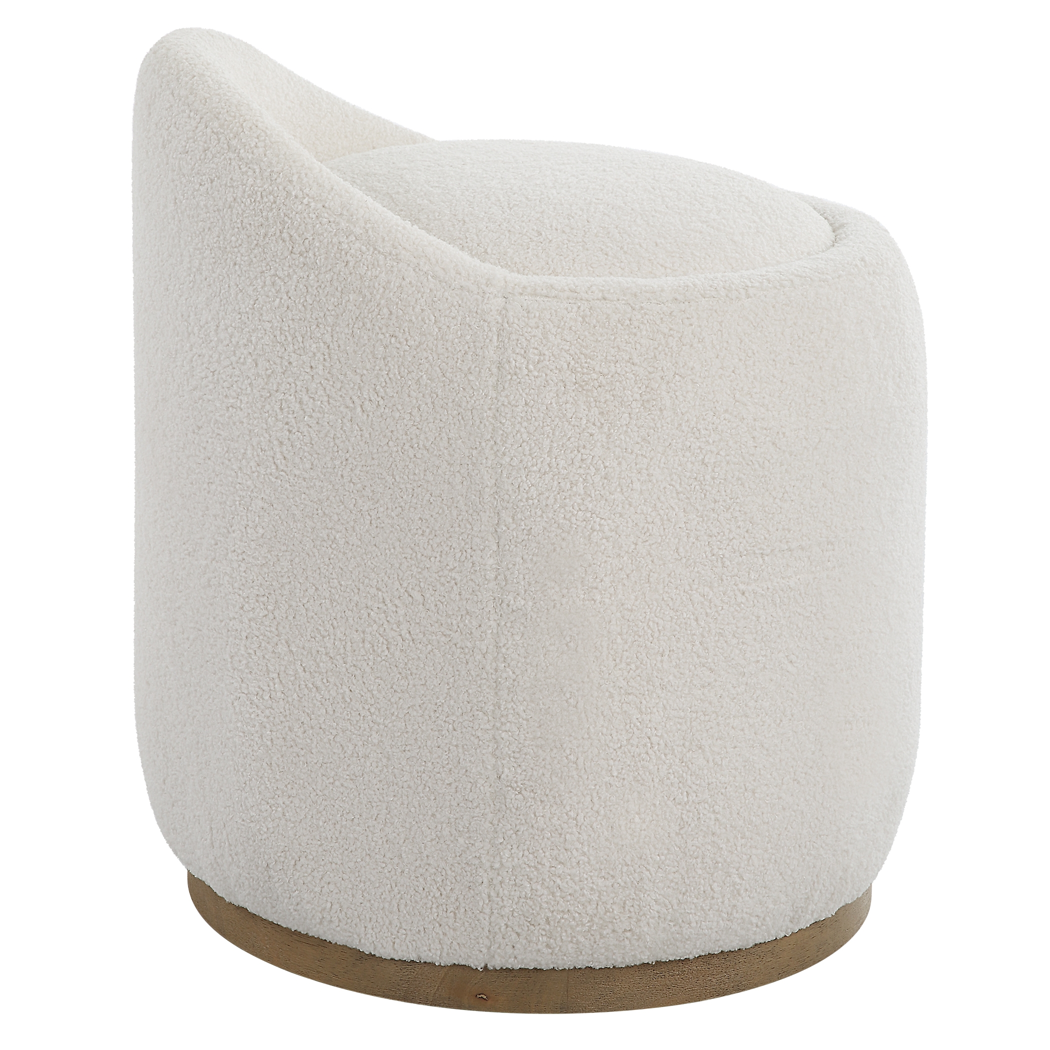 Swirl Swivel Sheepskin Ottoman - Image 4