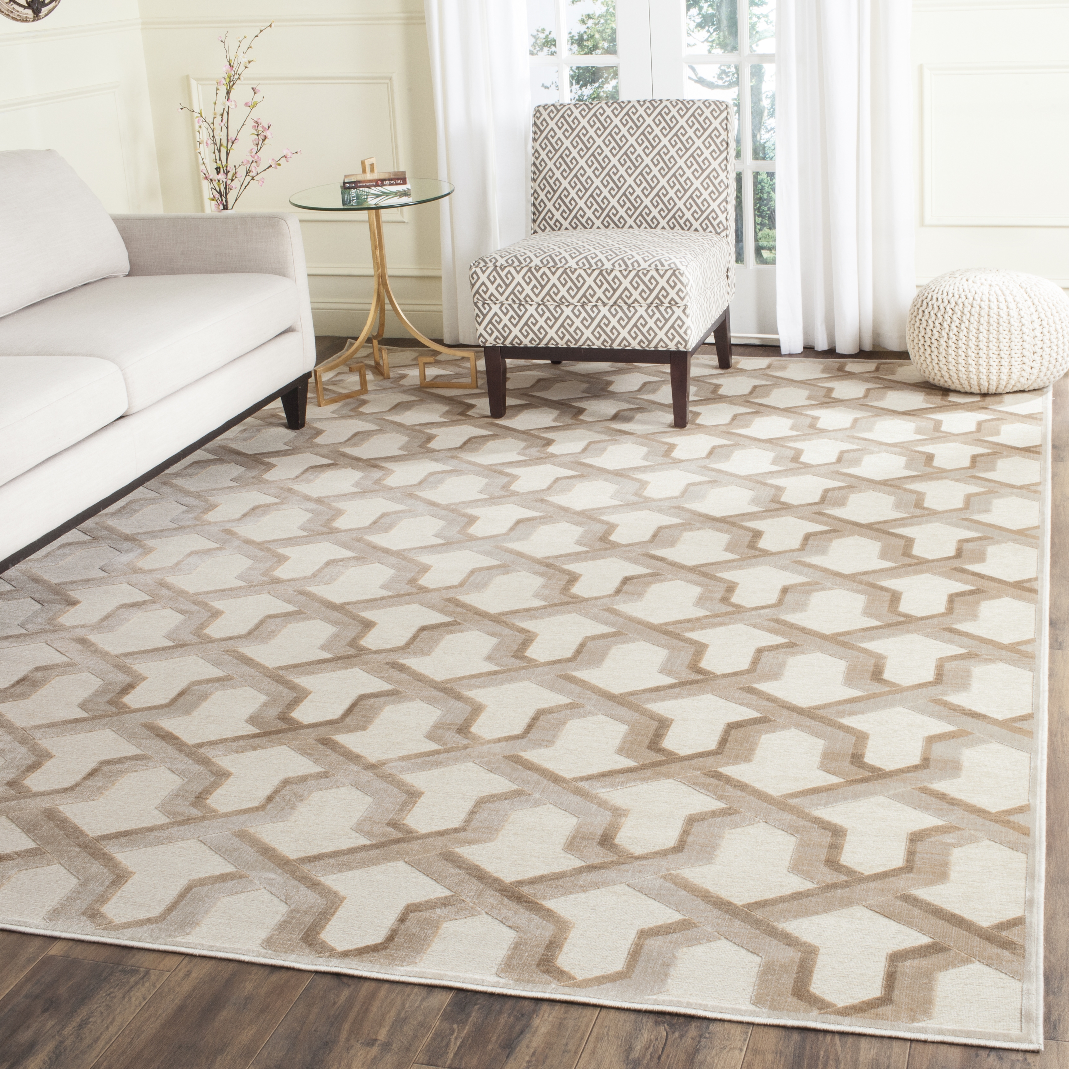 Arlo Home Woven Area Rug, PAR354-3440, Stone,  8' X 11' 2" - Image 1