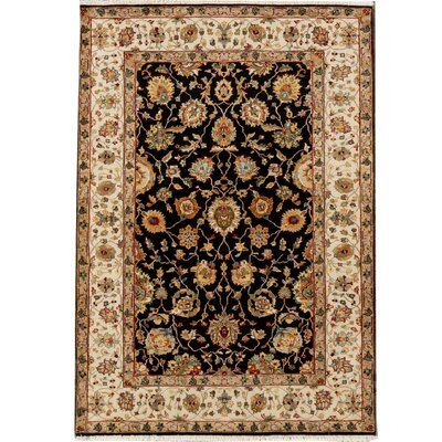 Hand Knotted Wool Black/Ivory/Brown Rug - Image 0