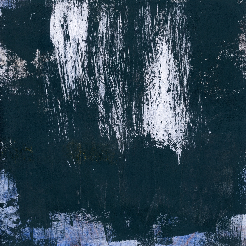 Brushstrokes Dark Blue Throw Pillow by Iris Lehnhardt - Cover (18" x 18") With Pillow Insert - Outdoor Pillow - Image 1