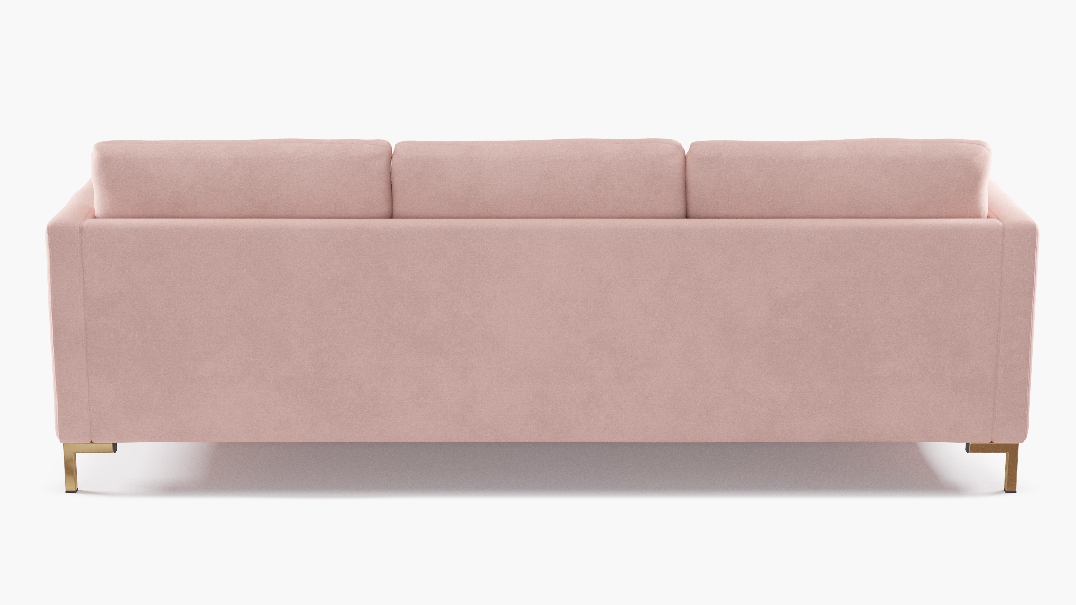 Modern Sofa, Blush Classic Velvet, Brass - Image 3