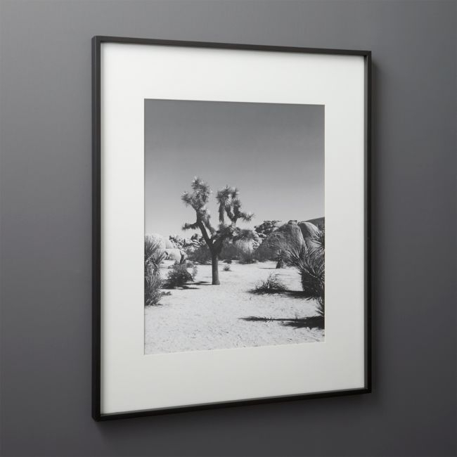 Gallery Soft Black Picture Frame with White Mat 16"x20" - Image 0