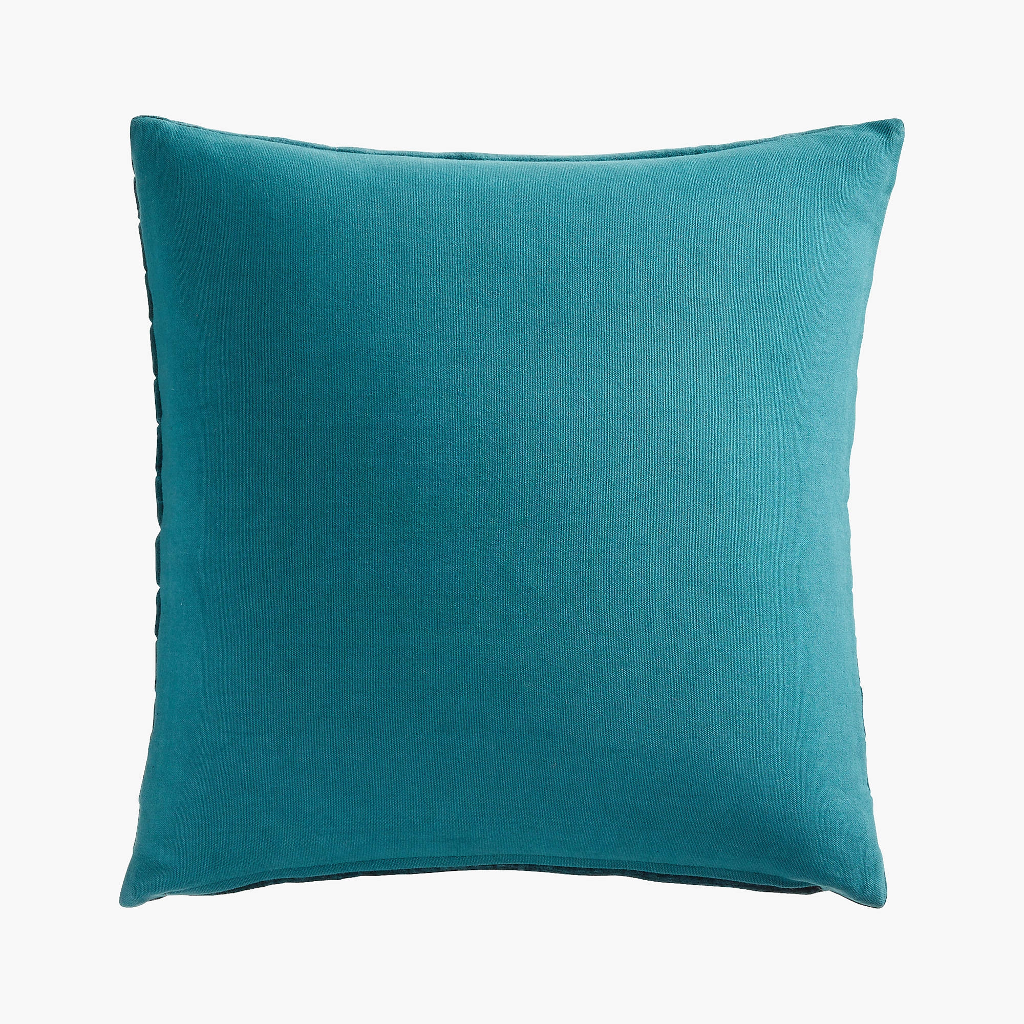 Channeled Teal Velvet Pillow, 18" x 18" - Image 2