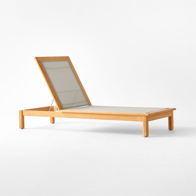 Cabra Teak and Grey Textilene Outdoor Sun Lounger - Image 1