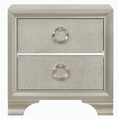 Toxey Wooden 2 Drawer Nightstand - Image 0