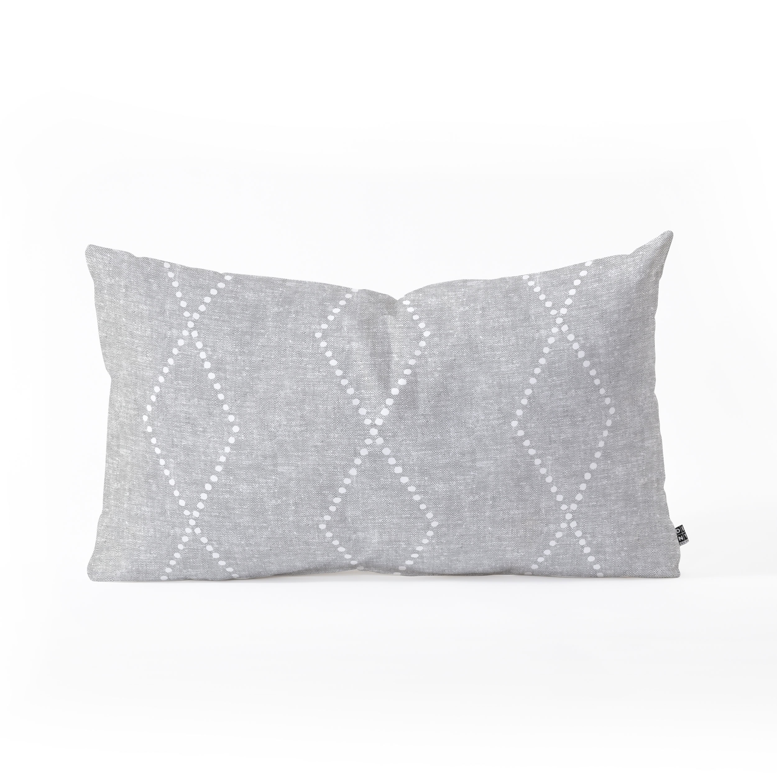 Geo Boho Diamonds Gray by Little Arrow Design Co - Oblong Throw Pillow 26" x 16" - Image 0