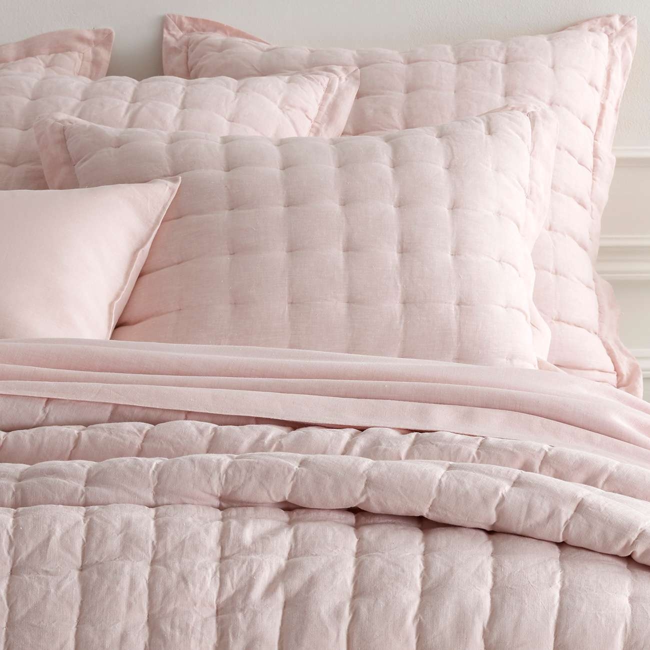 Lush Linen Slipper Pink Puff Sham - Image 0