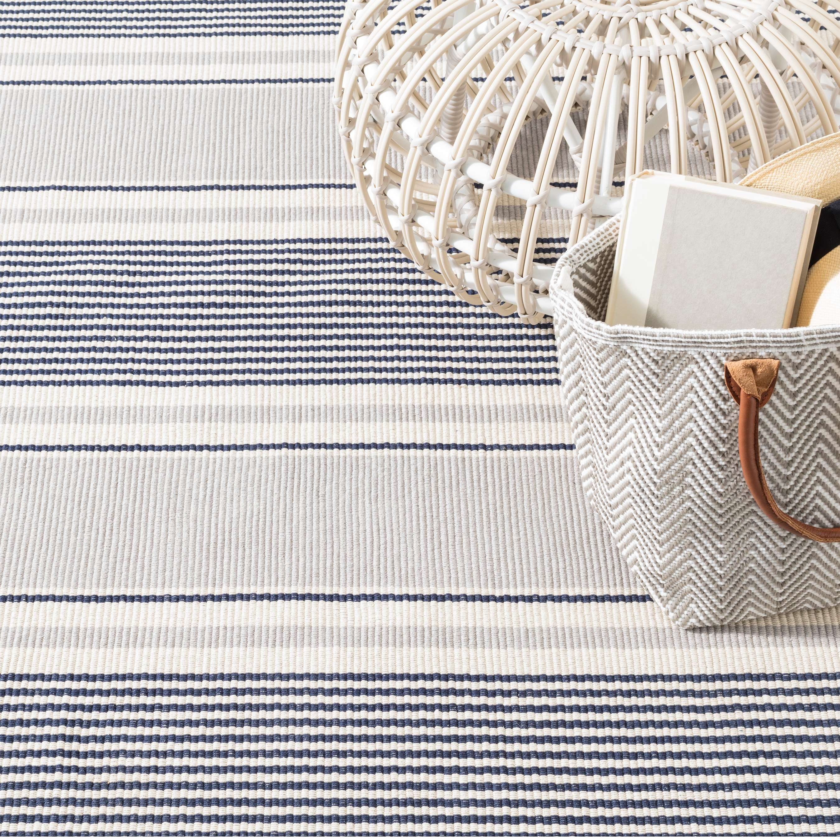 Gunner Stripe Handwoven Cotton Rug - Image 1