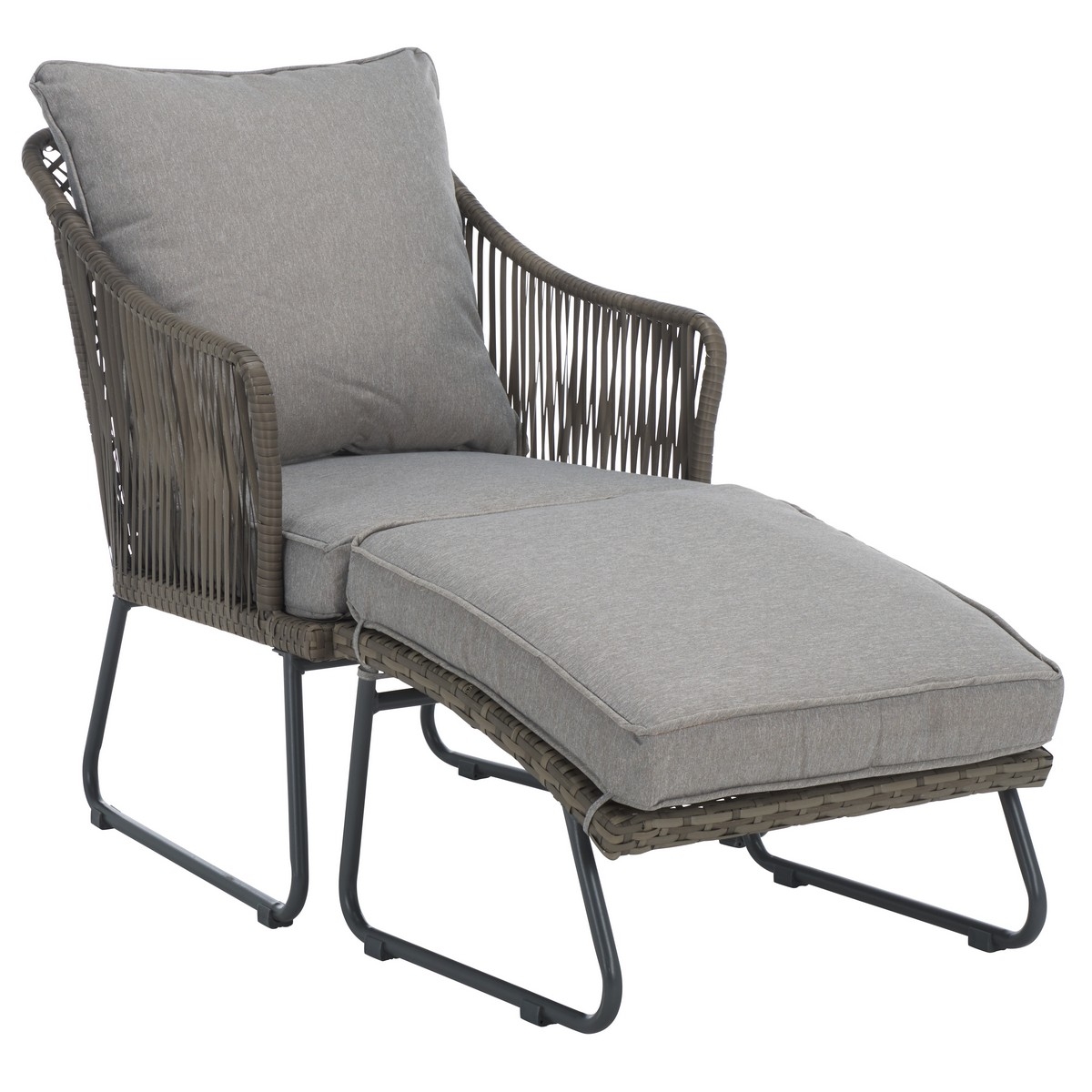Indoor-Outdoor Lonra 7 Pc Lounger Set - Grey/Grey - Safavieh - Image 4