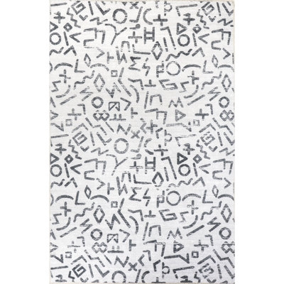 Tania Modern Symbols Machine Washable Area Rug - Image 0
