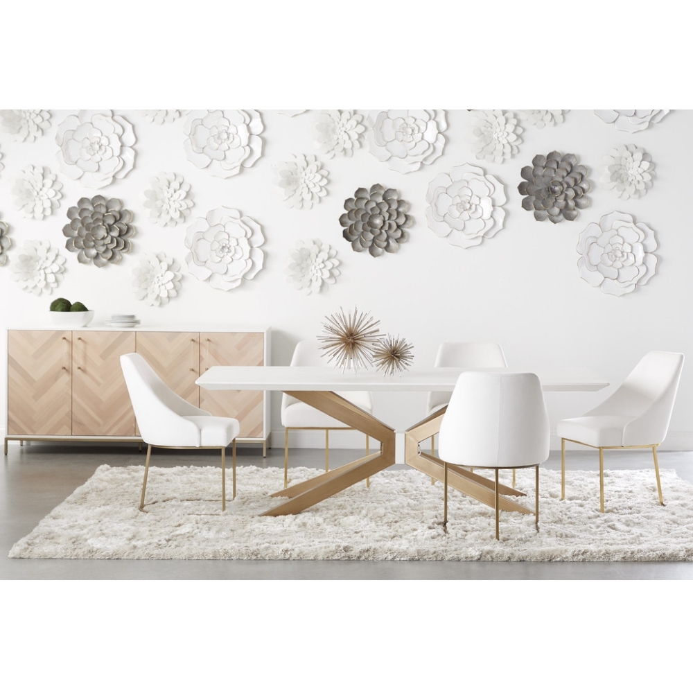 Scarlett Industrial Loft White Concrete Rectangle Dining Table - Image 5