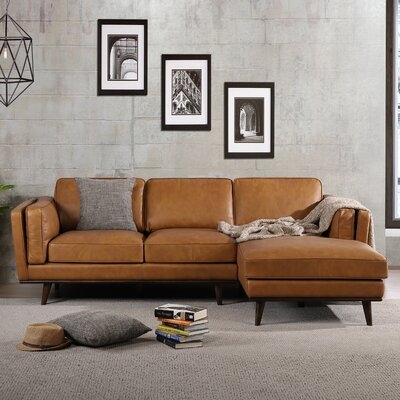 Marquette 92.9" Wide Genuine Leather Sofa - Right Hand Facing - Image 0