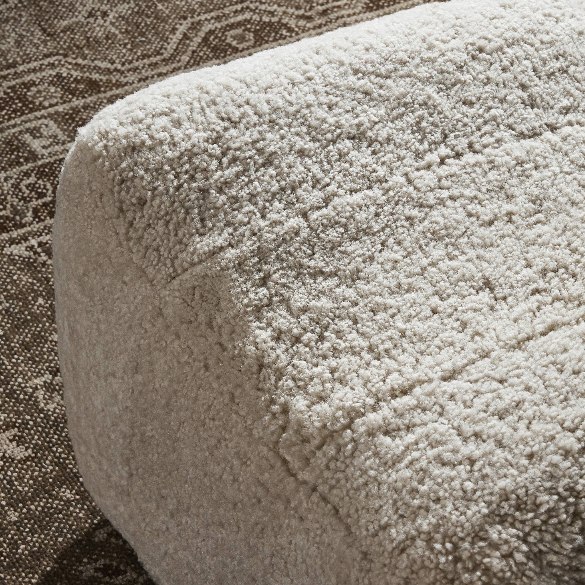 Oslo Ottoman - Beige Shearling by Amber Lewis x Four Hands - Image 10