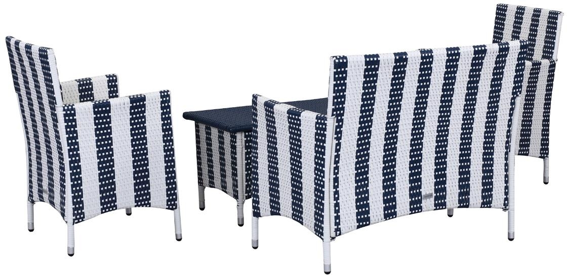 Figueroa 4 Pc Outdoor Set - Navy/White - Safavieh - Image 6