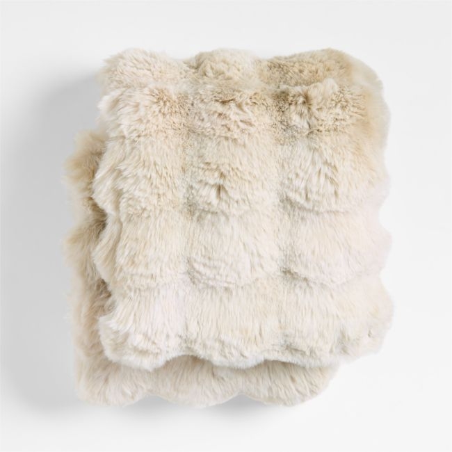 Pucker Arctic Ivory Faux Fur Baby Stroller Blanket - Image 0