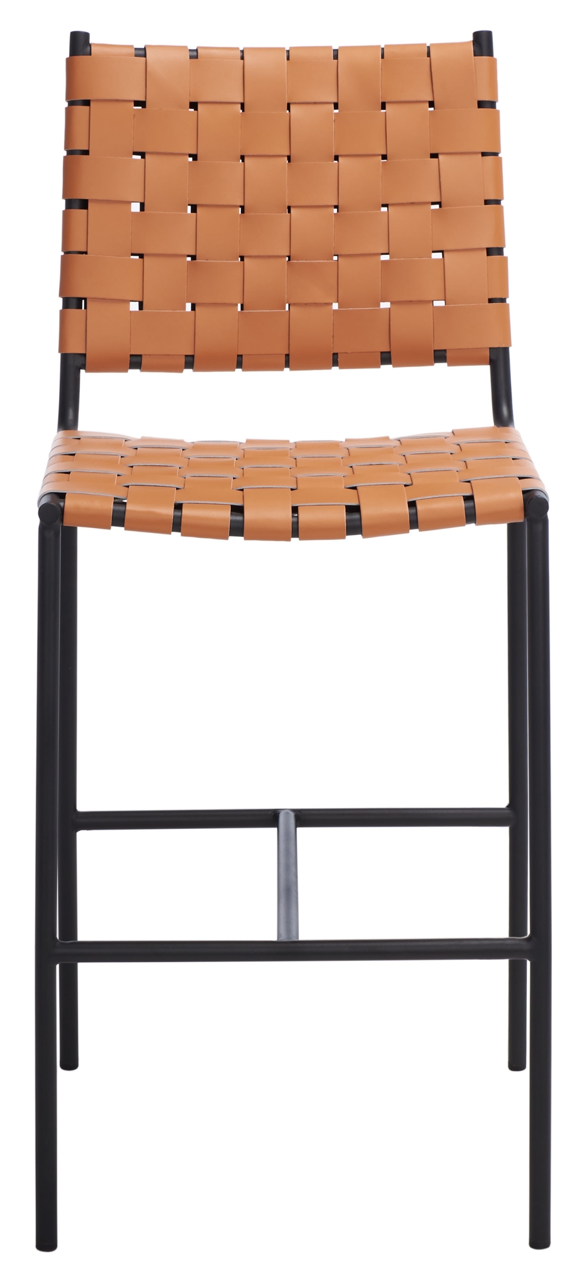 Olenna Woven Counter Stool - Cognac / Black - Safavieh - Image 0
