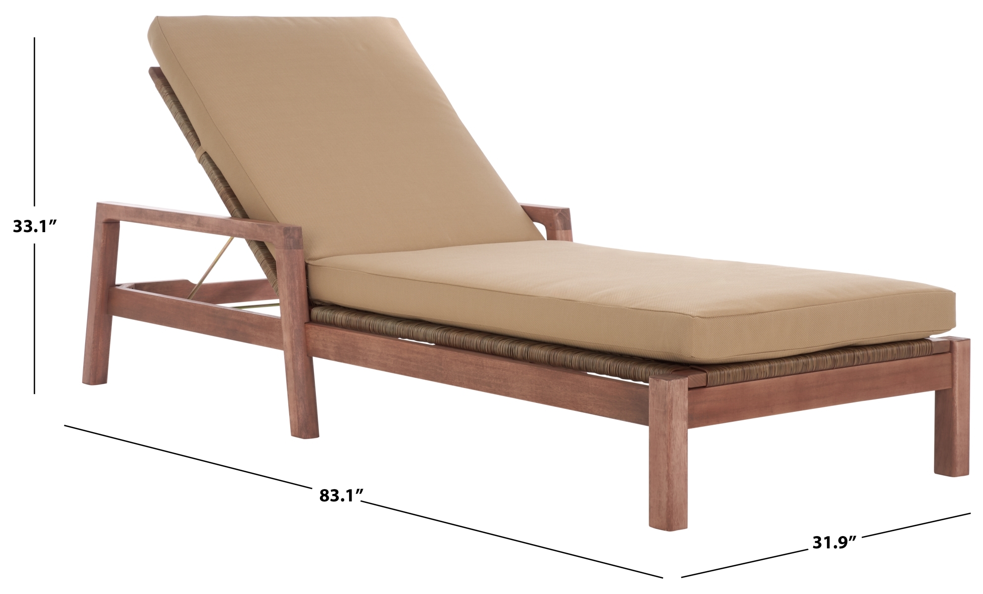 Donnamaria Wicker Sun Lounger - Natural/Brown - Image 8