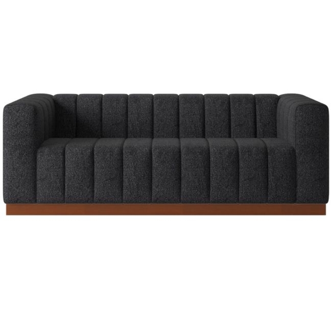 Forte 81" Bloce Noir Sofa with Walnut Base - Image 0