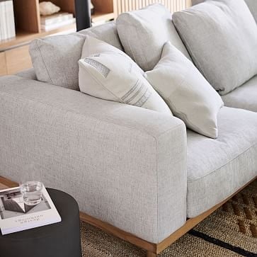 Newport 84" Box Cushion Sofa, Twill, Sand, Almond - Image 2