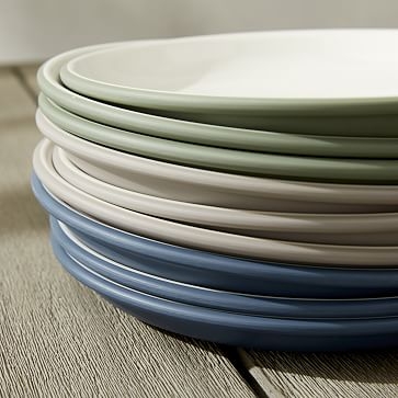 Flared Pop-Tone Melamine, Salad Plate, Bungalow Blue, Set Of 4 - Image 1