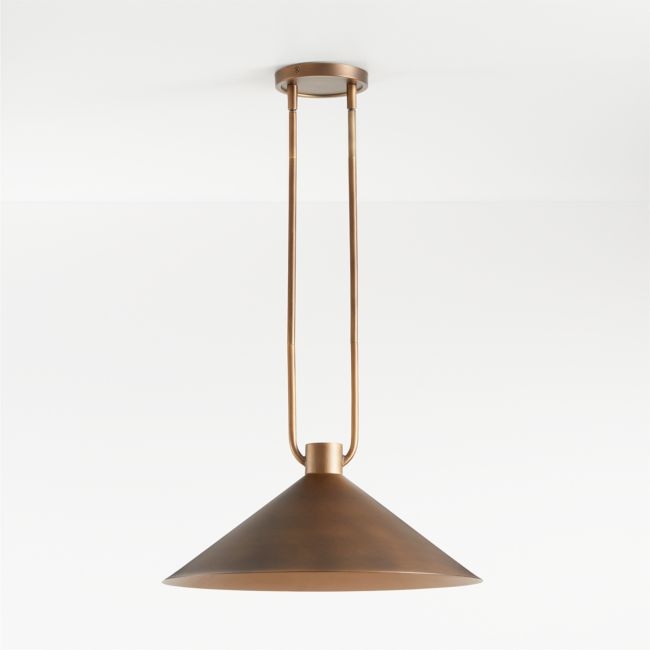 Andre Brass Cone Pendant Light 20" - Image 0