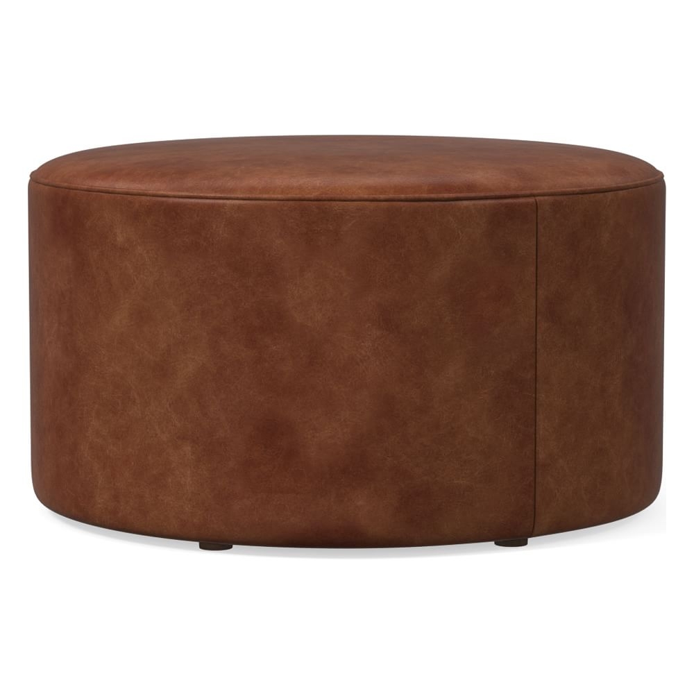 Isla Large Ottoman, Poly, Weston Leather, Molasses, Concealed Supports - Image 0