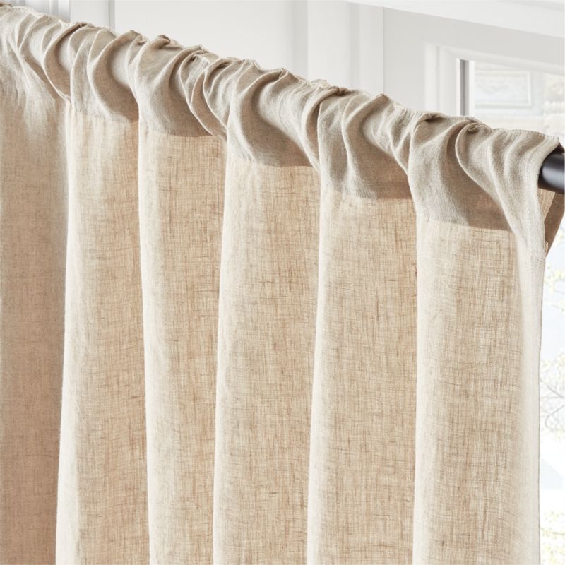 EUROPEAN FLAX™-Certified Linen Natural Window Curtain Panel 48''x108'' - Image 2
