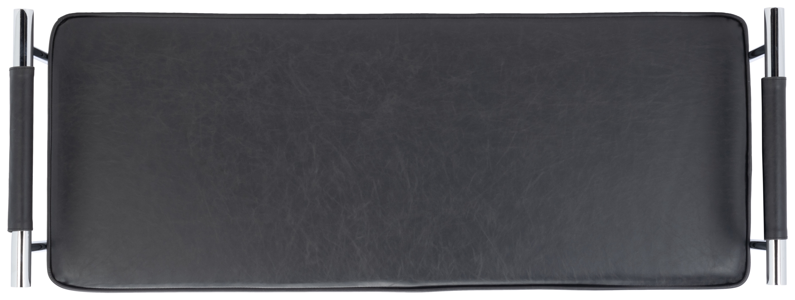 Pim Long Rectangle Bench W/Arms - Black / Chrome - Safavieh - Image 4