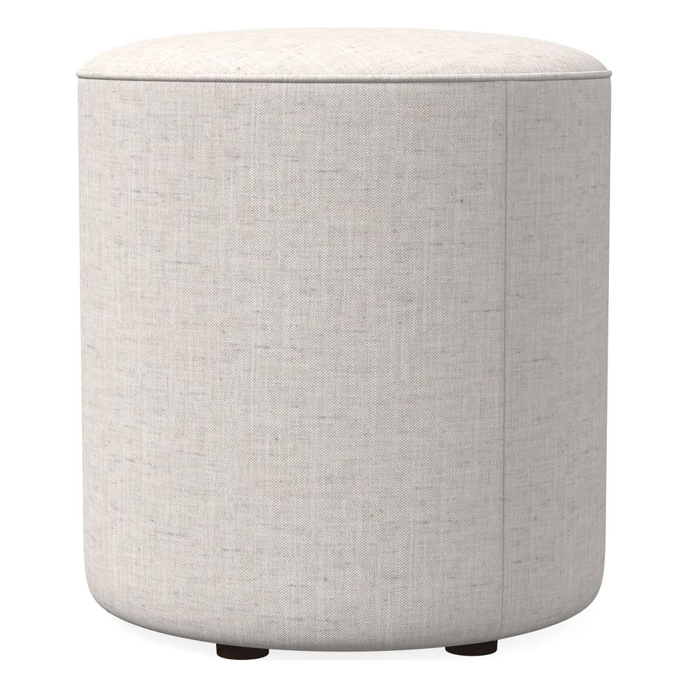 Isla Small Ottoman, Poly, Performance Coastal Linen, White, Concealed Supports - Image 0
