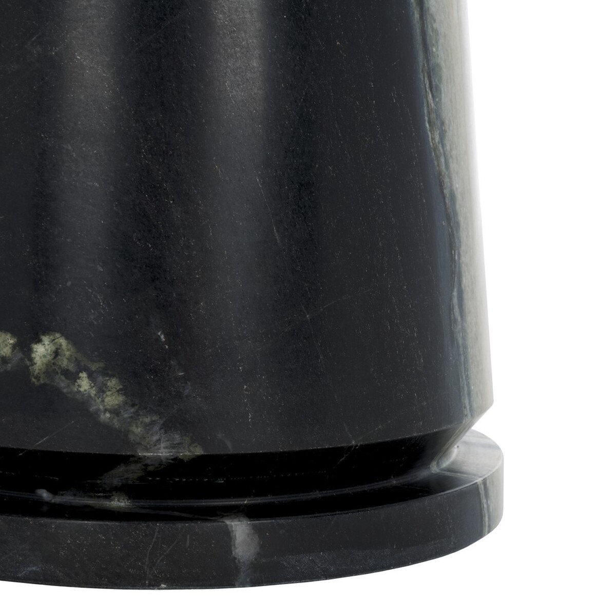 Valentia Tall Round Marble Accent Table - White/Black - Image 4