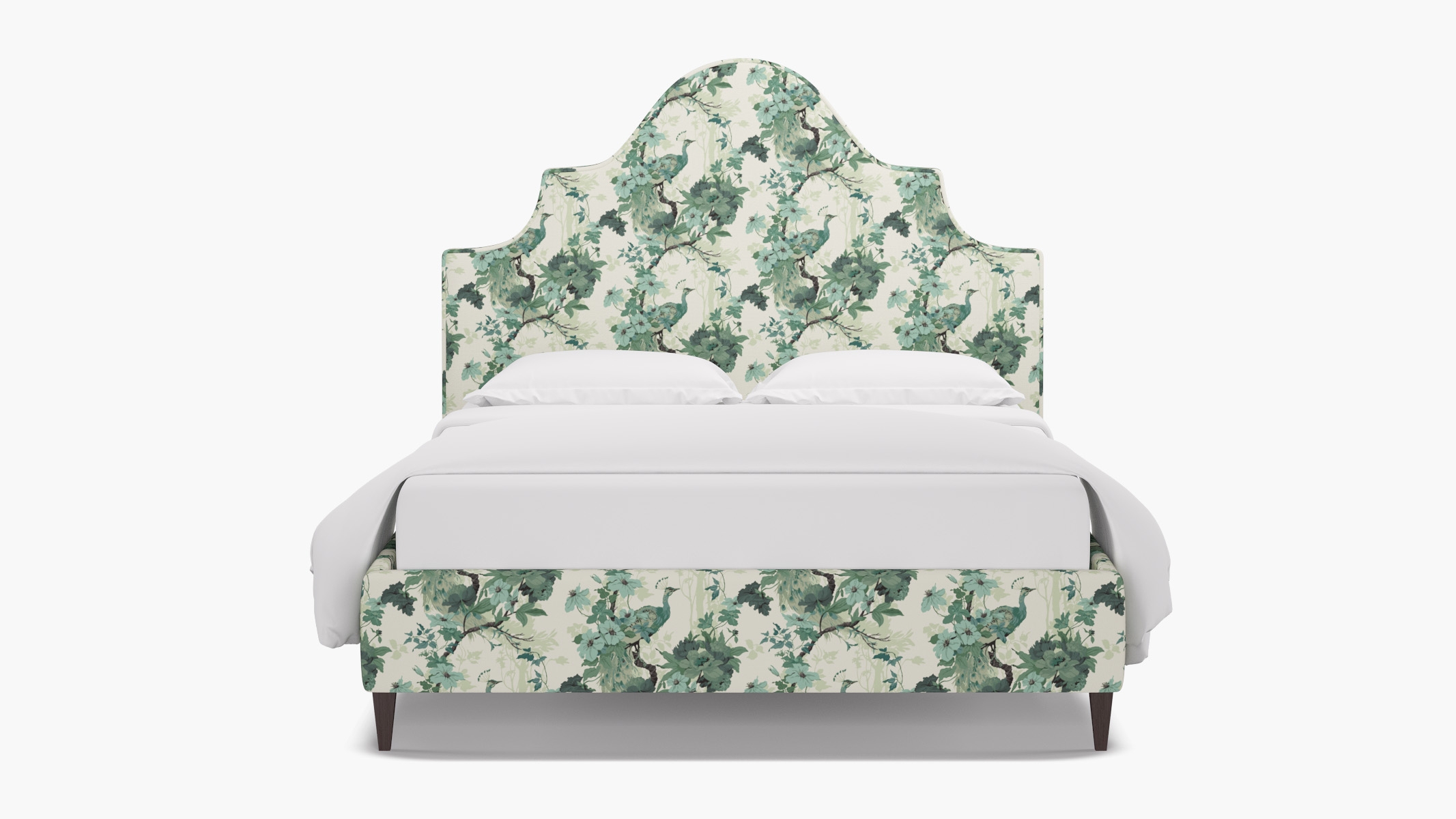 Statement Bed, Jade Peacock Park, Espresso Square Tapered Leg, Twin - Image 0