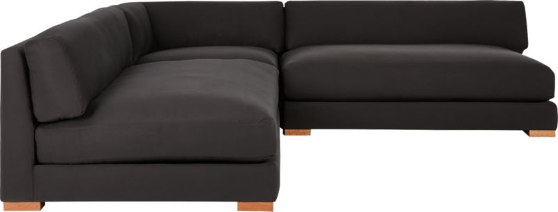 Piazza Dark Grey 3-Piece Modular Double Apartment Sofa Sectional - Image 1