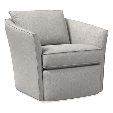 Duffield Swivel Chair, Performance Coastal Linen, Platinum - Image 0