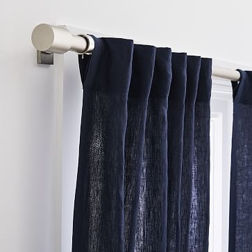 Solid European Flax Linen Curtain, Midnight , 48"x84", Set of 2 - Image 2