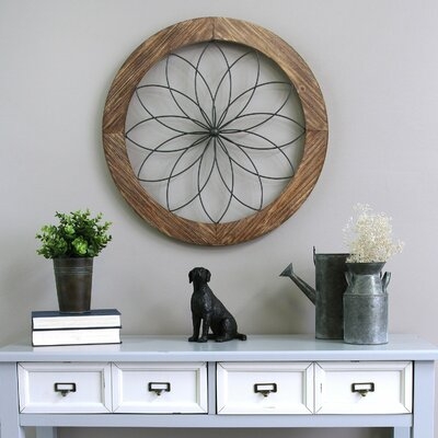 Round Medallion Wood and Metal Wall Décor - Image 1