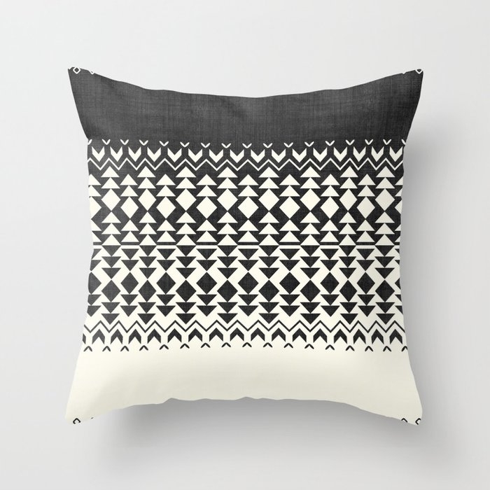 Sollia In Black And White Throw Pillow by House Of Haha - Cover (16" x 16") With Pillow Insert - Indoor Pillow - Image 0