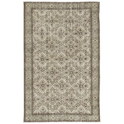 One-of-a-Kind Hand-Knotted 1960s Natural 6'2" x 9'11" Area Rug - Image 0