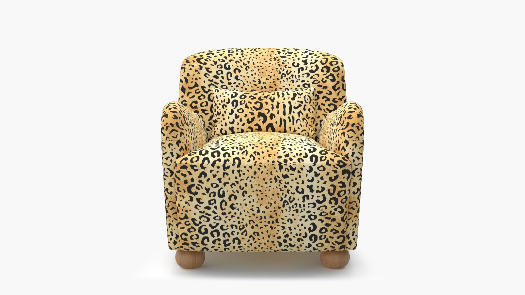 Club Chair, Leopard, Natural Bun Foot - Image 0