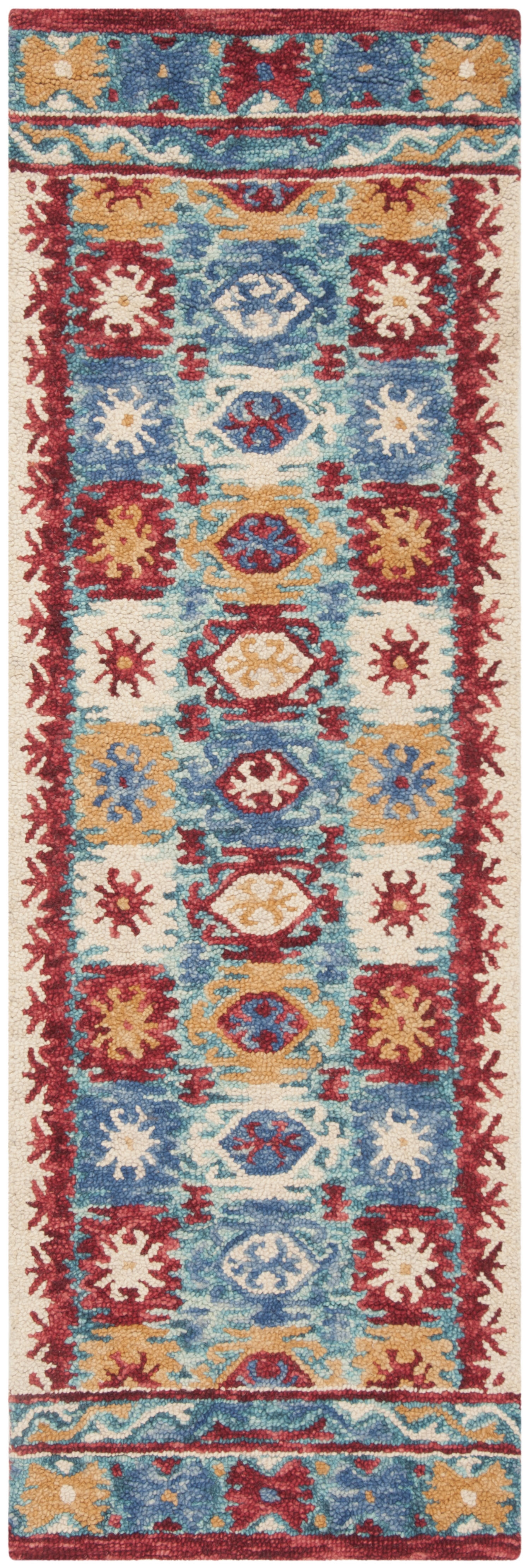 Arlo Home Hand Tufted Area Rug, APN505A, Blue/Red,  2' 3" X 7' - Image 0