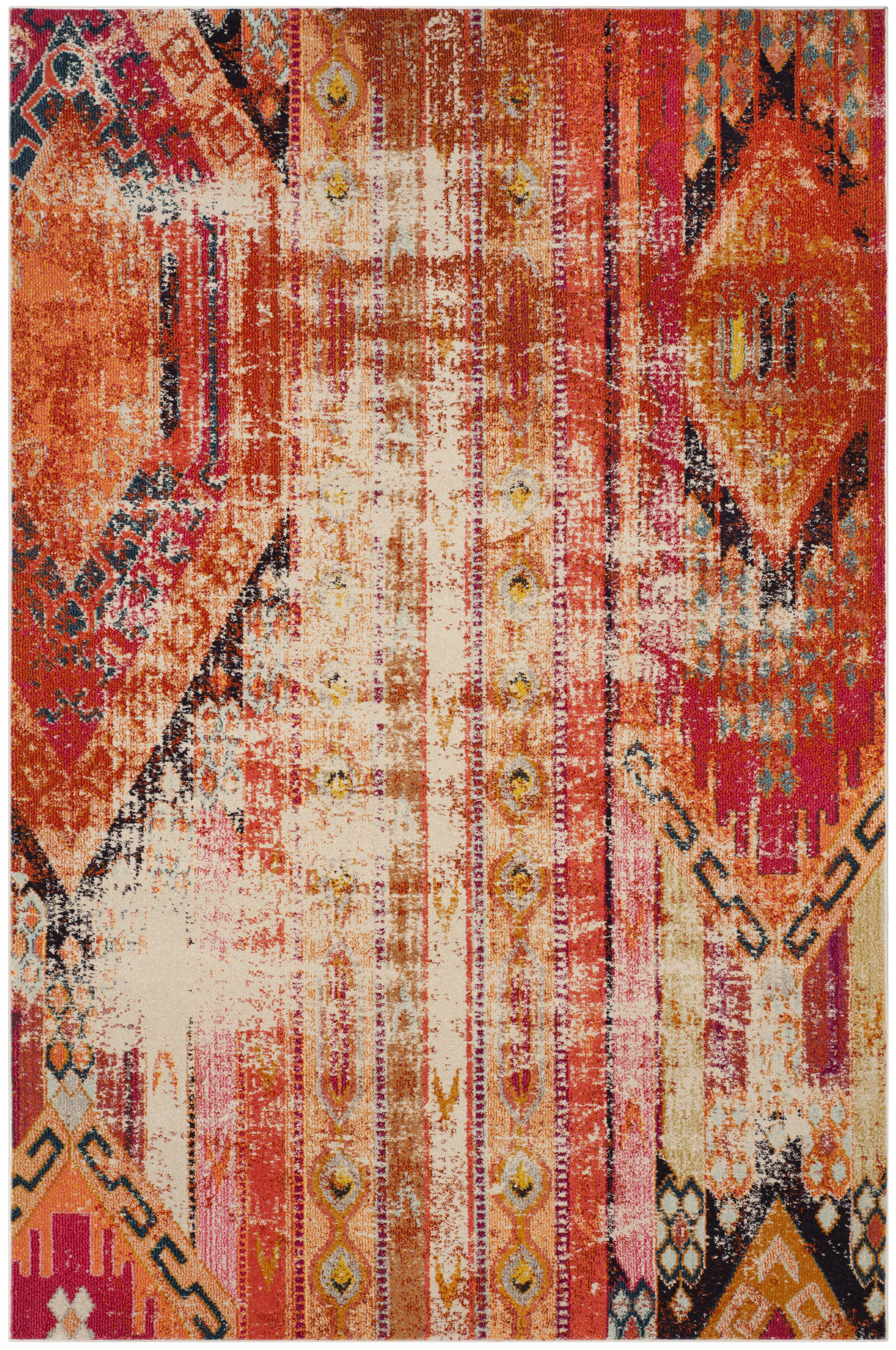 Arlo Home Woven Area Rug, MNC222H, Orange/Multi,  6' 7" X 9' 2" - Image 0