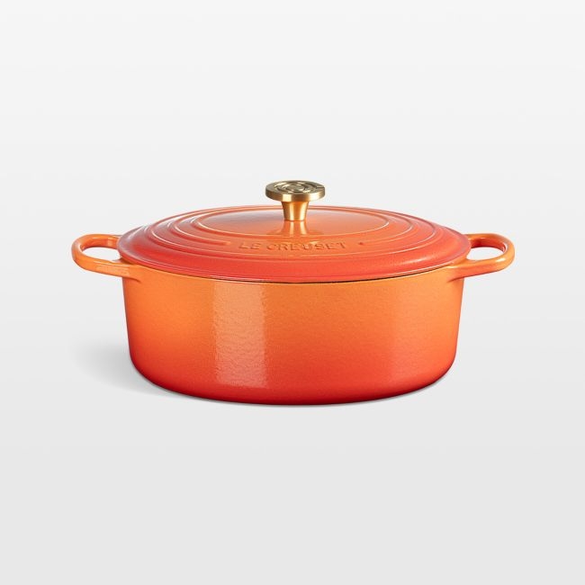 Le Creuset ® Signature 6.75-Qt. Flamme Doree Oval Dutch Oven with Crucible Knob - Image 0
