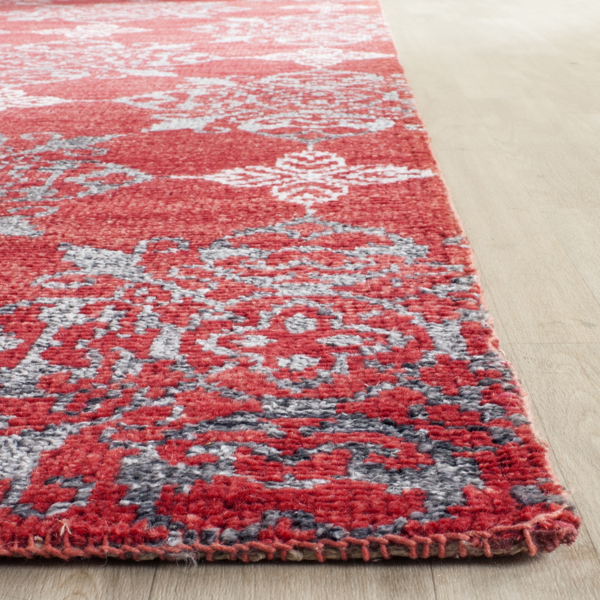 Arlo Home Hand Knotted Area Rug, STW243A, Red/Ivory,  8' X 10' - Image 2