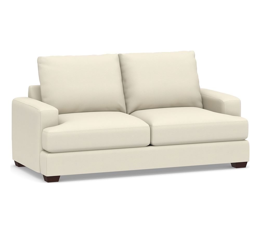 Canyon Square Arm Upholstered Sofa 82", Down Blend Wrapped Cushions, Park Weave Ivory - Image 0