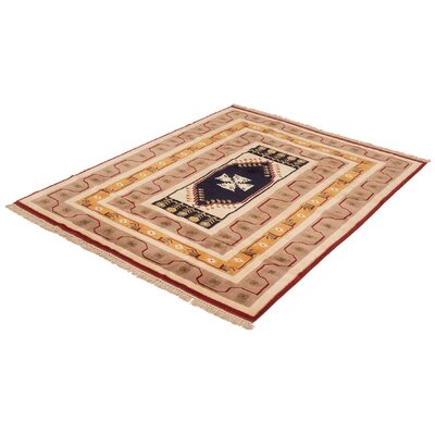 One-of-a-Kind Fayetteville Hand-Knotted Antique Shiravan Black/Beige/Red 6'9" x 8'4" Wool Area Rug - Image 0