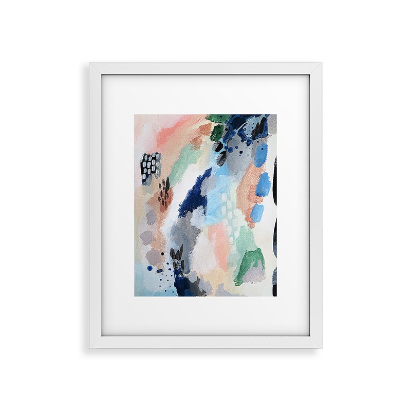 Seasons Abstract by Laura Fedorowicz - Framed Art Print Modern White 13" x 19" - Image 0