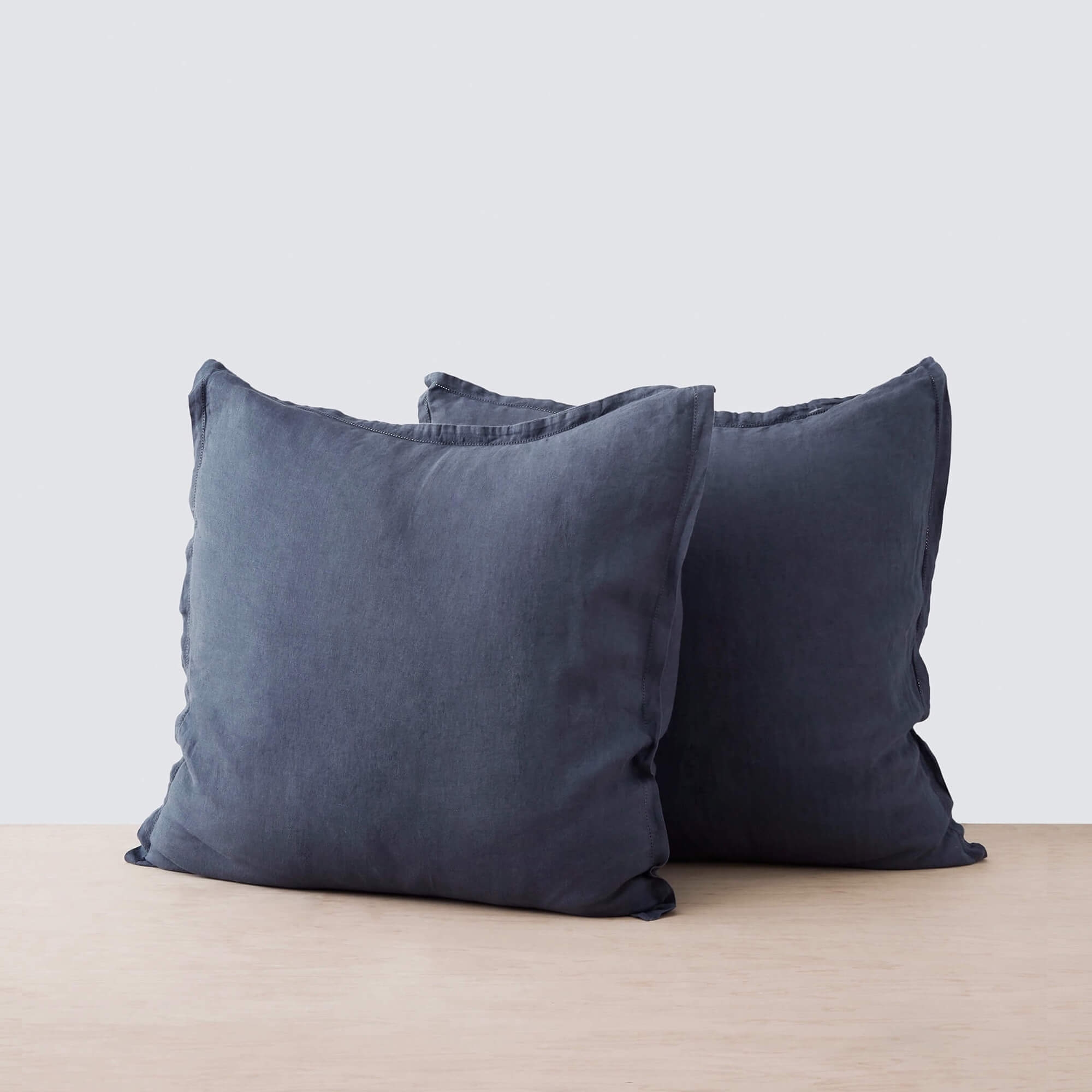 The Citizenry Stonewashed Linen Euro Shams | Indigo Chambray - Image 6