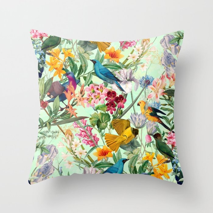 Tropical Paradise Ii Throw Pillow by Burcu Korkmazyurek - Cover (24" x 24") With Pillow Insert - Indoor Pillow - Image 0
