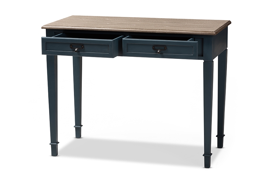 Dauphine French Provincial Spruce Blue Accent Writing Desk - Image 2